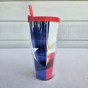 Tervis 24 oz Texas Lone Star State Flag Tumbler Lid Straw Insulated Travel
